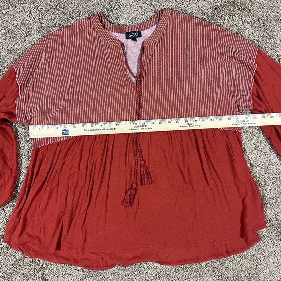 GiGiO USA Tunic Blouse Boho Bohemian Peasant Shirt Oversized Size M Bell Sleeve - Picture 2 of 7